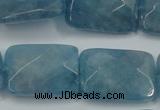 CEQ235 15.5 inches 18*25mm faceted rectangle blue sponge quartz beads