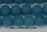 CEQ268 15.5 inches 10mm round matte blue sponge quartz beads