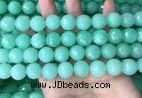 CEQ314 15.5 inches 12mm faceted round green sponge quartz beads