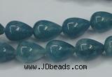 CEQ45 15.5 inches 10*14mm teardrop blue sponge quartz beads