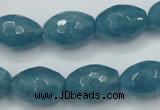 CEQ74 15.5 inches 13*18mm faceted rice blue sponge quartz beads