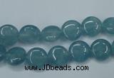 CEQ92 15.5 inches 10mm flat round blue sponge quartz beads