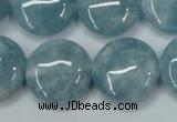 CEQ97 15.5 inches 20mm flat round blue sponge quartz beads