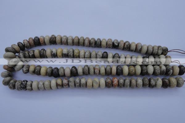 CFA204 15.5 inches 6*14mm rondelle chrysanthemum agate beads