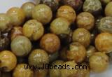 CFA33 15.5 inches 10mm round yellow chrysanthemum agate beads