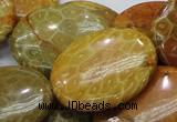 CFA50 15.5 inches 30*40mm oval yellow chrysanthemum agate beads