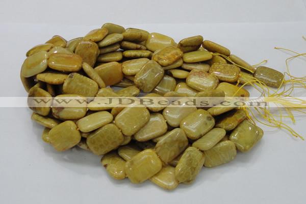 CFA54 15.5 inches 18*24mm rectangle yellow chrysanthemum agate beads