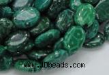 CFA70 15.5 inches 10*14mm oval green chrysanthemum agate beads