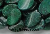 CFA72 15.5 inches 15*20mm twisted oval green chrysanthemum agate beads