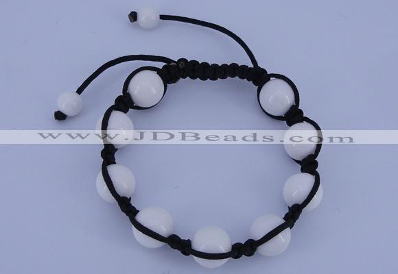 CFB515 12mm round candy jade beads adjustable bracelet wholesale