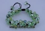 CFB581 8*10mm faceted rondelle crystal beads adjustable bracelet