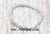 CFB722 faceted rondelle white crazy lace agate & potato white freshwater pearl stretchy bracelet