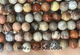 CFC344 15.5 inches 12mm round red fossil coral beads wholesale