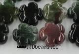 CFG1001 15.5 inches 16mm carved flower Indian Agate beads