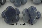 CFG1023 15.5 inches 16mm carved flower blue aventurine beads