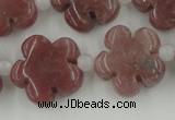 CFG1025 15.5 inches 16mm carved flower rhodochrosite beads