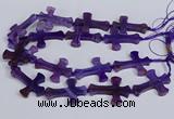 CFG1232 15.5 inches 32*45mm - 35*48mm cross dragon veins agate beads