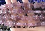 CFG1300 15.5 inches 15mm carved star strawberry quartz beads