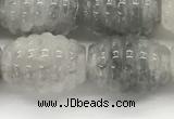 CFG1502 15.5 inches 15*20mm carved rice cloudy quartz beads