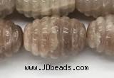 CFG1507 15.5 inches 15*20mm carved rice moonstone beads