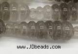 CFG1525 15.5 inches 10*35mm carved teardrop smoky quartz beads