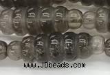 CFG1540 15.5 inches 10*30mm carved rice smoky quartz beads