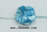 CFG18 15.5 inches 24mm carved flower blue crazy lace agate beads