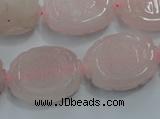 CFG206 15.5 inches 18*25mm carved oval rose quartz gemstone beads