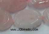 CFG207 15.5 inches 22*30mm carved oval rose quartz gemstone beads