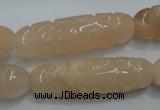 CFG209 15.5 inches 12*40mm carved rice pink aventurine jade beads