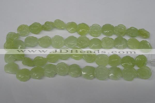 CFG234 15.5 inches 18mm carved flower New jade gemstone beads