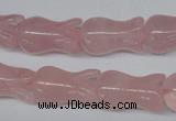 CFG238 15.5 inches 12*20mm carved flower rose quartz beads