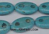 CFG299 15.5 inches 16*26mm carved oval turquoise beads