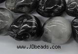 CFG346 15.5 inches 18*22mm carved skull eagle eye jasper beads