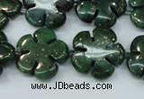 CFG452 15.5 inches 20mm carved flower green iron stone beads