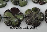 CFG460 15.5 inches 24mm carved flower dragon blood jasper beads