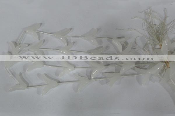 CFG502 15.5 inches 20*26mm carved flower white jade beads