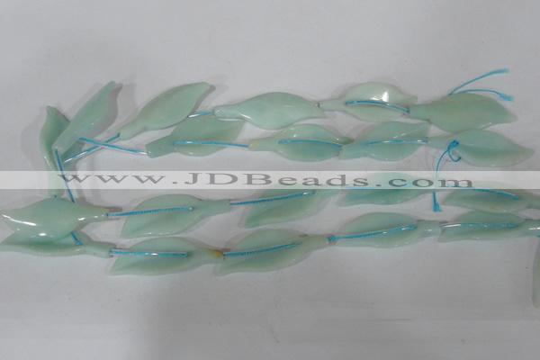 CFG505 15.5 inches 16*40mm carved flower amazonite gemstone beads