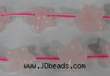 CFG507 15.5 inches 15*15mm carved flower rose quartz beads