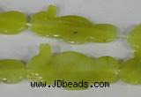 CFG515 15.5 inches 18*34mm carved animal Korean jade beads