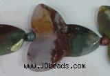 CFG522 15.5 inches 34*37mm carved flower Indian agate beads