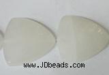 CFG525 15.5 inches 25*25mm carved triangle white jade beads