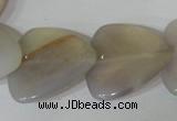 CFG538 15.5 inches 25*25mm carved triangle grey agate beads