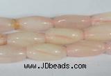 CFG553 15.5 inches 8*20mm carved rice rose quartz beads