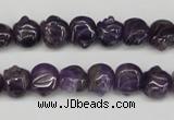 CFG59 15.5 inches 8*10mm carved pig-shaped amethyst gemstone beads