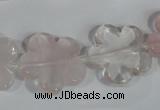 CFG652 15.5 inches 20mm carved flower rose quartz beads