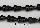 CFG67 15.5 inches 10*15mm carved calabash obsidian gemstone beads