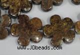 CFG679 15.5 inches 20mm carved flower bronzite gemstone beads