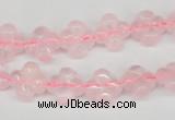 CFG72 15.5 inches 11*11mm carved flower rose quartz gemstone beads