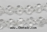 CFG75 15.5 inches 11*11mm carved flower white crystal beads